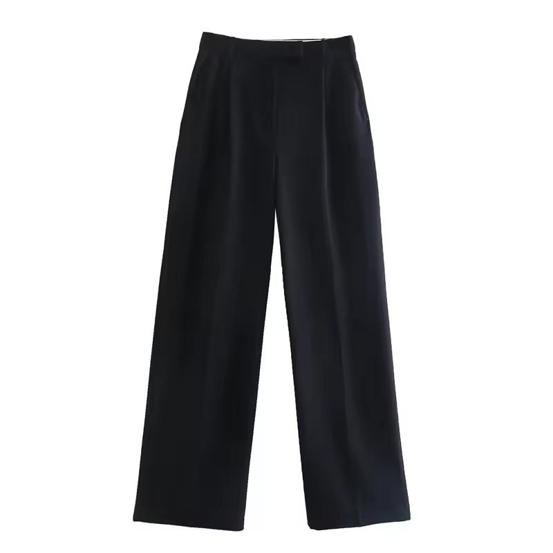 Savro-High Waist Baggy office Pants