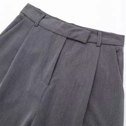 Savro-High Waist Baggy office Pants